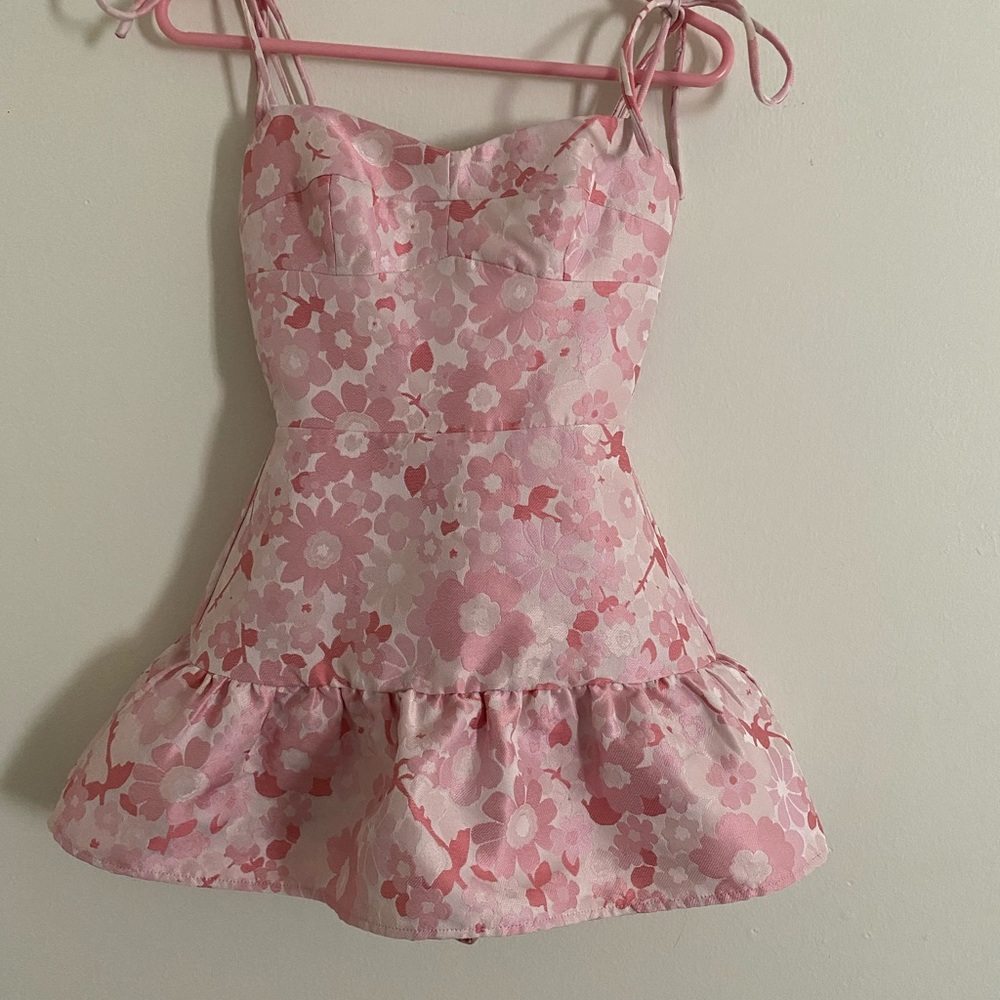 Amanda Uprichard Pink Floral Mini Dress